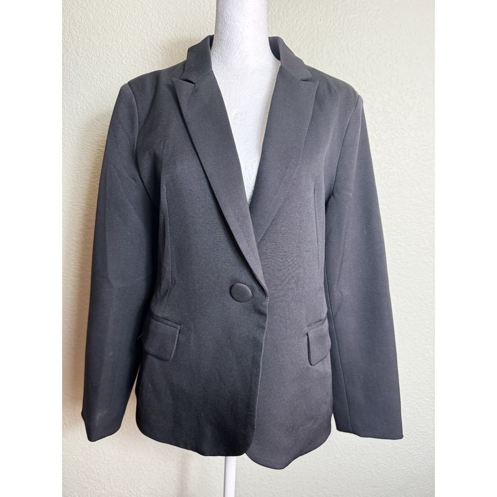LookbookStore Casual Blazer Jacket Women Medium‎ Charcoal Work Office Suit Coat